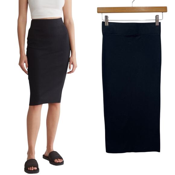 Standard James Perse Rib Midi Skirt in Black size 0 - Picture 1 of 6